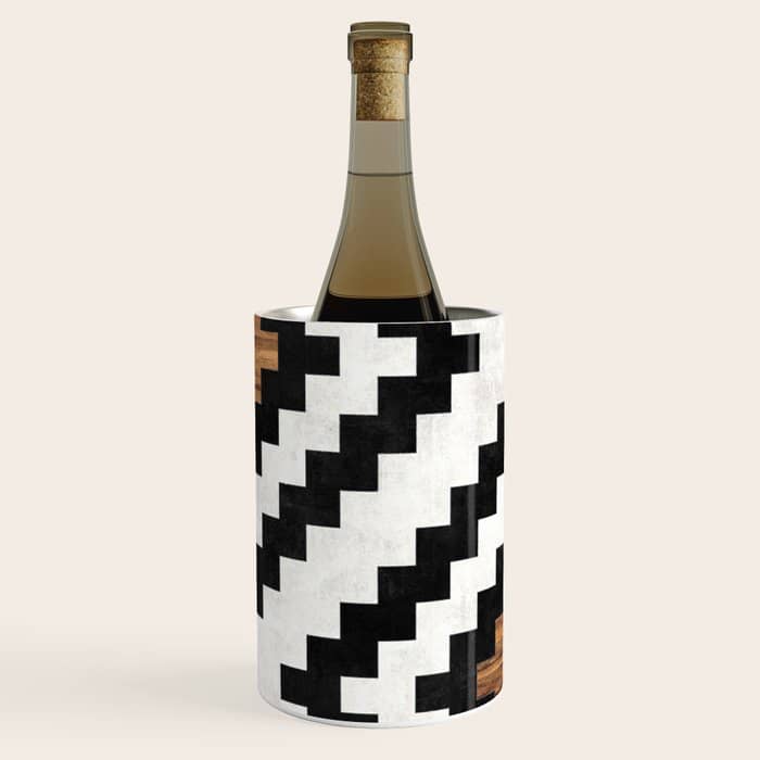 Urban Tribal Pattern No.16 - Aztec - Concrete And Wood Wine Chiller