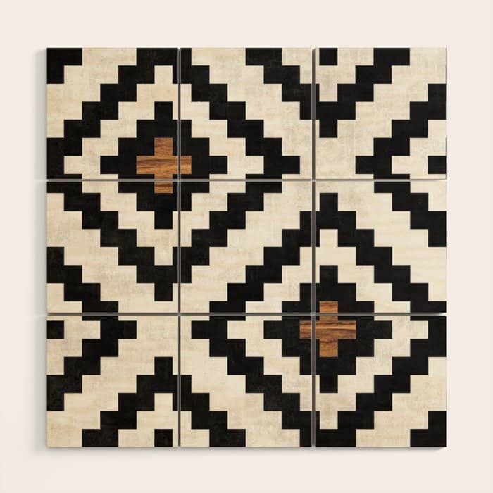 Urban Tribal Pattern No.16 - Aztec - Concrete And Wood Wood Wall Art