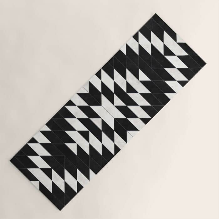 Urban Tribal Pattern No.14 - Aztec - Black Concrete Yoga Mat