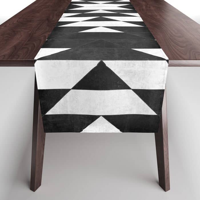 Urban Tribal Pattern No.14 - Aztec - Black Concrete Table Runner