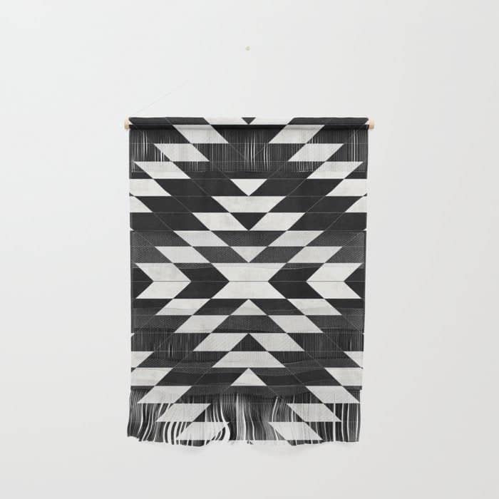 Urban Tribal Pattern No.14 - Aztec - Black Concrete Wall Hanging