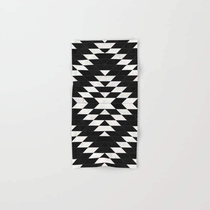 Urban Tribal Pattern No.14 - Aztec - Black Concrete Bath Towel