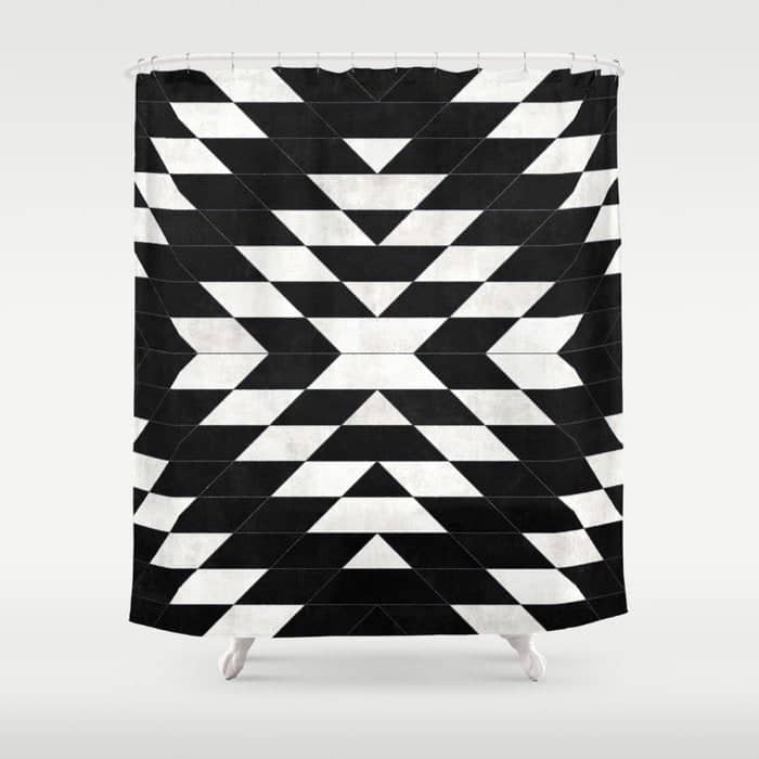 Urban Tribal Pattern No.14 - Aztec - Black Concrete Shower Curtain