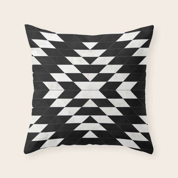 Urban Tribal Pattern No.14 - Aztec - Black Concrete Throw Pillow
