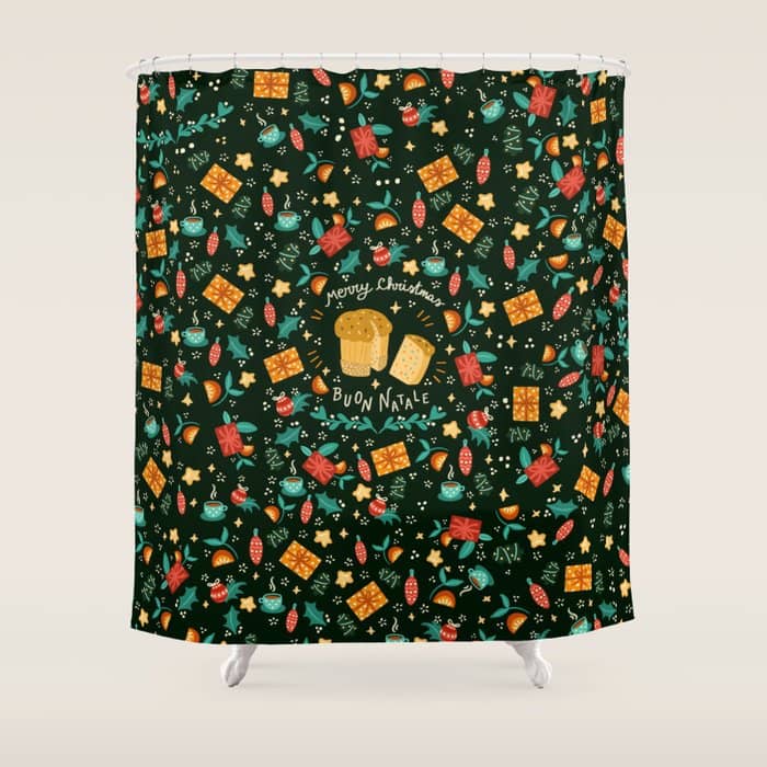 Merry Christmas Panettone  Shower Curtain