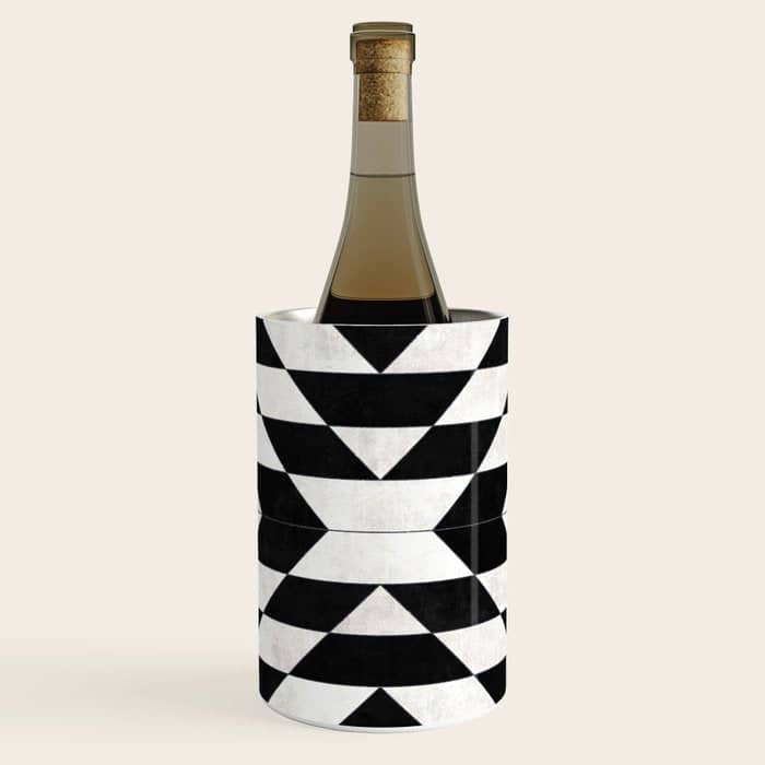 Urban Tribal Pattern No.14 - Aztec - Black Concrete Wine Chiller