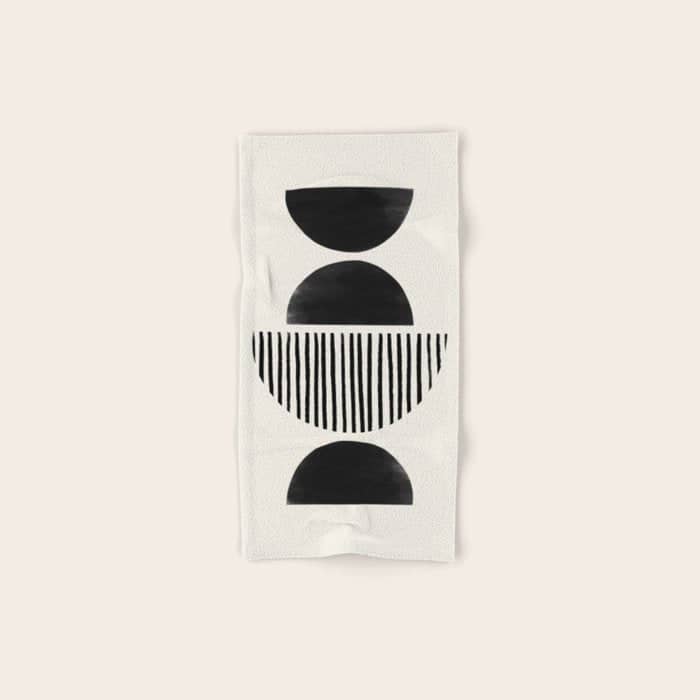 Balancing Stripes No.2 | Black Bath Towel