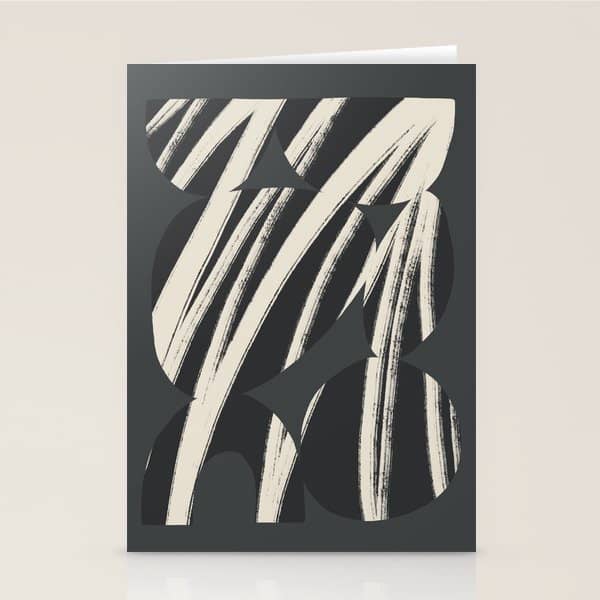 Bold Shapes No.3 | Black Stationery Card