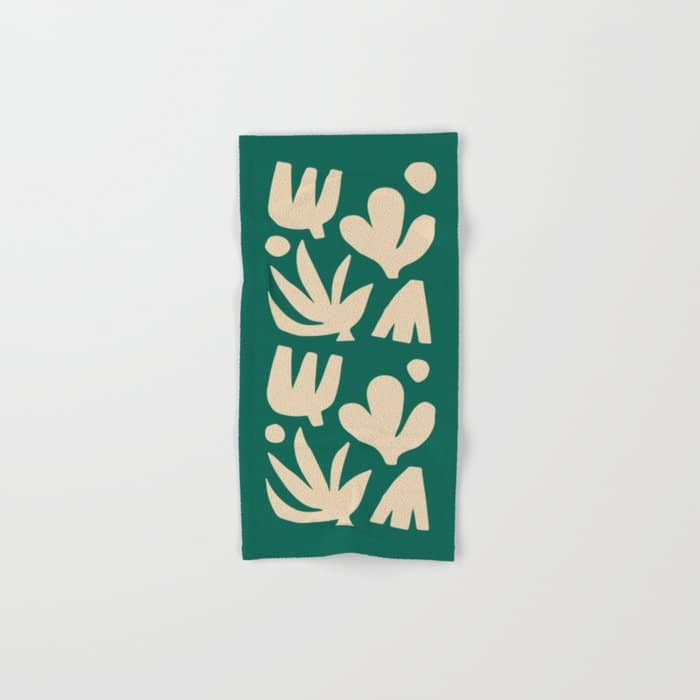 Bottle Green Collage: Paper Cutouts Matisse Edition Bath Towel
