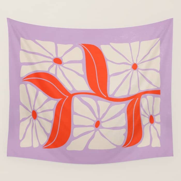 Plum & Flamingo: Les Fleurs | Flower Market Color Series 06 Wall Tapestry