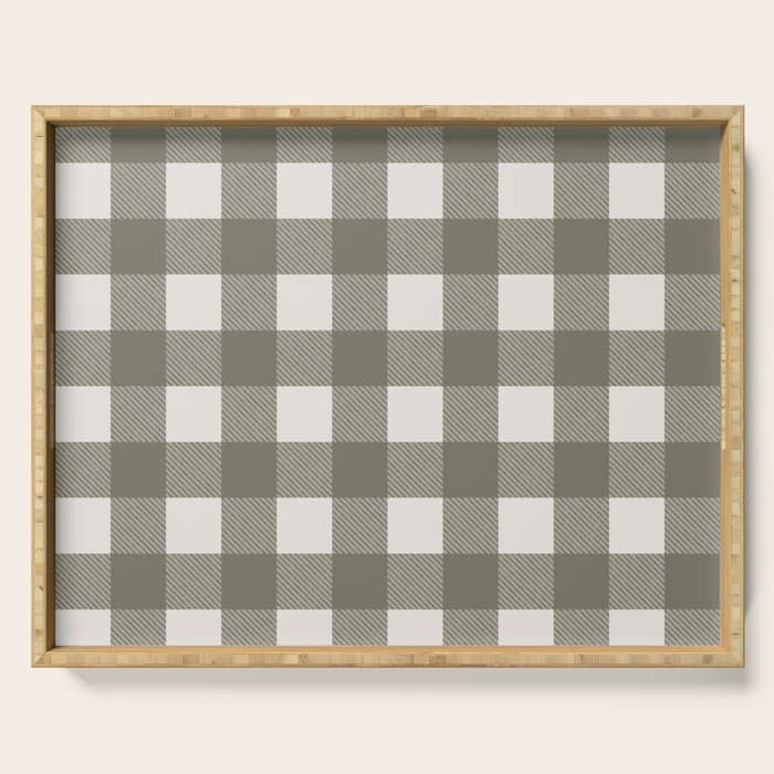 Gingham Cloth / Olive Checks Serving Tray
