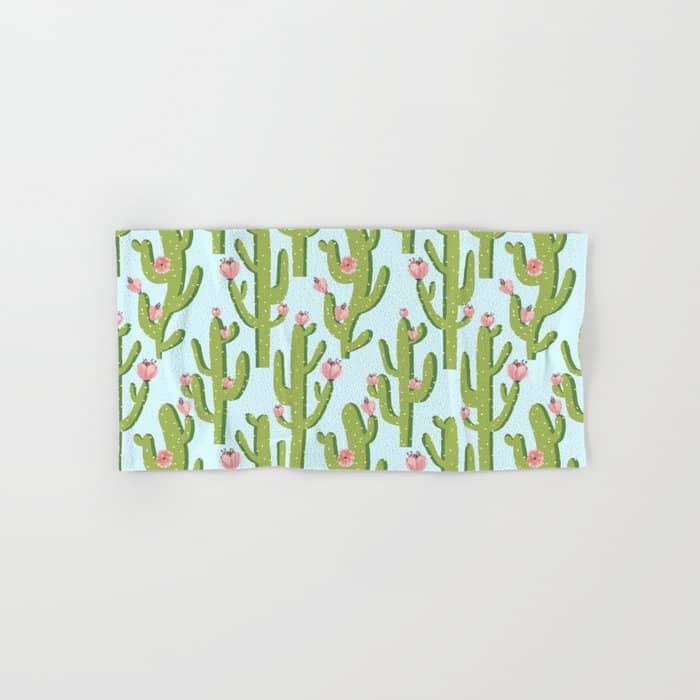Summer Cactus #Illustration #Cactus Bath Towel