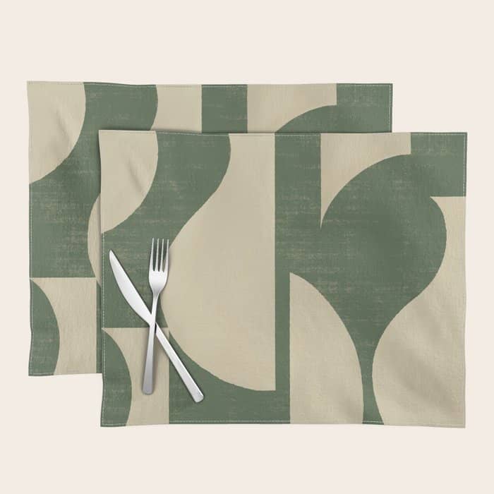 Abstract Vase Collage - Deep Green Placemat