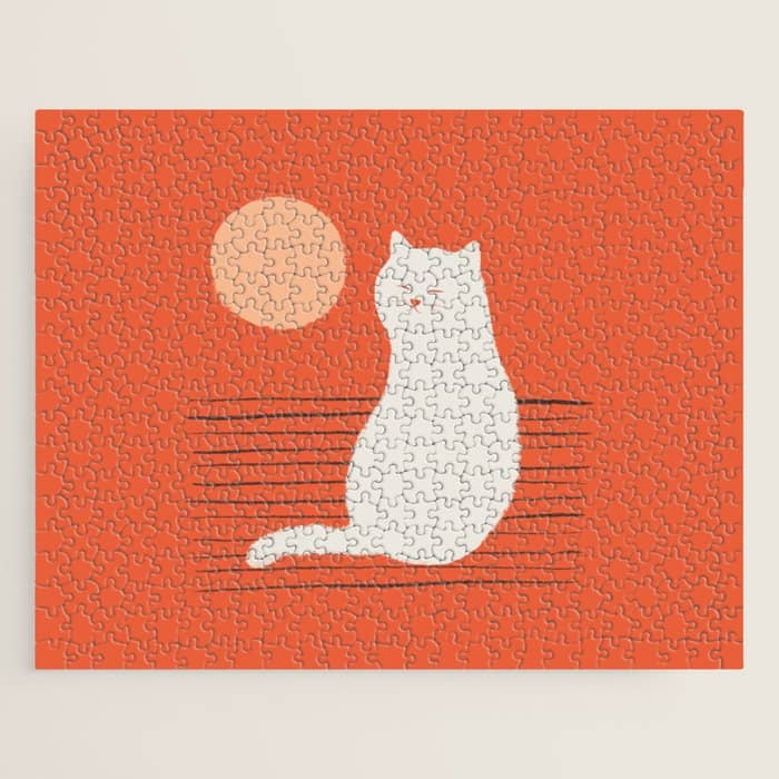 Abstraction Minimal Cat 31 Relax Day Jigsaw Puzzle
