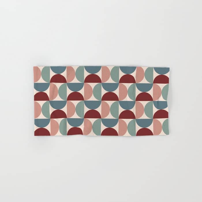 Bauhaus Mid Century Modern Geometric Pattern Xv Bath Towel