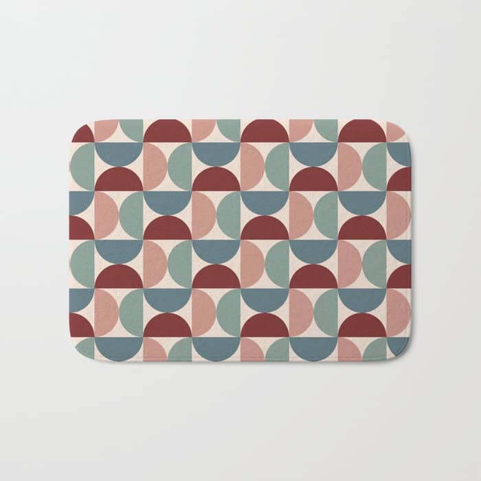 Bauhaus Mid Century Modern Geometric Pattern Xv Bath Mat