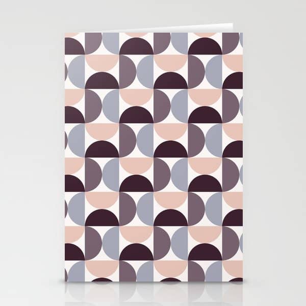 Bauhaus Mid Century Modern Geometric Pattern Xiv Stationery Card