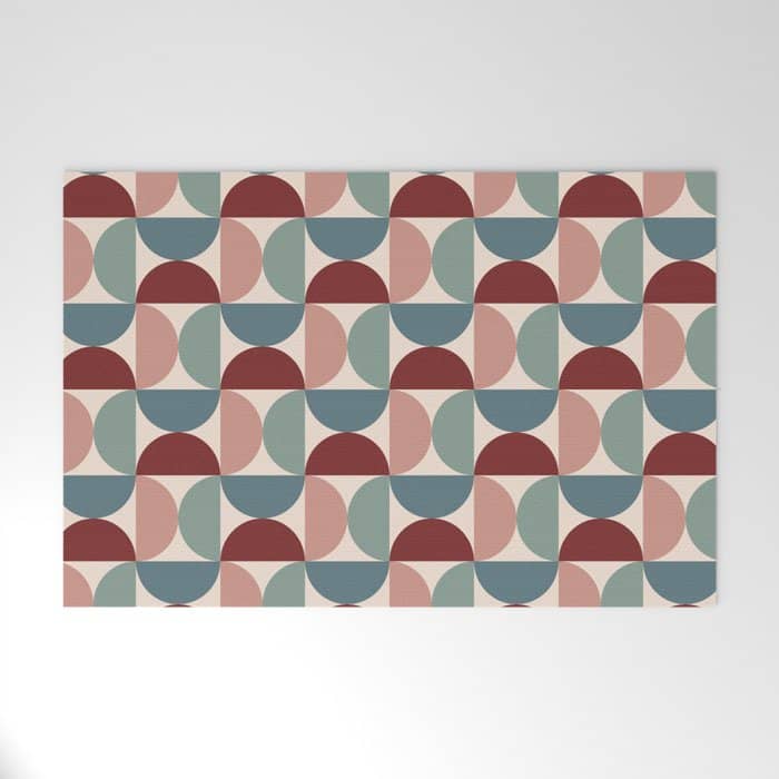 Bauhaus Mid Century Modern Geometric Pattern Xv Welcome Mat