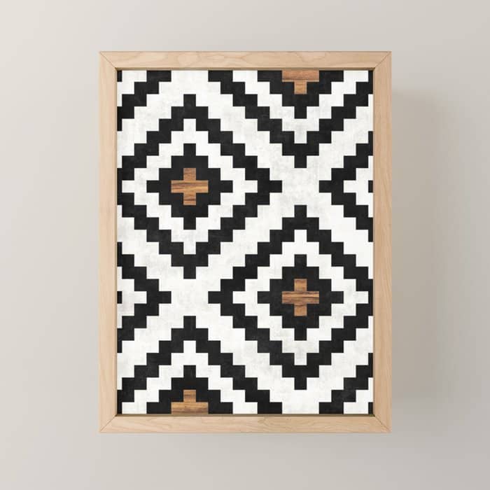 Urban Tribal Pattern No.16 - Aztec - Concrete And Wood Mini Art Print
