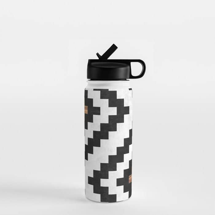 Urban Tribal Pattern No.16 - Aztec - Concrete And Wood Water Bottle