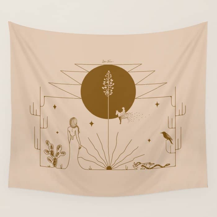 It Was All A Dream - Tan & Rust Wall Tapestry