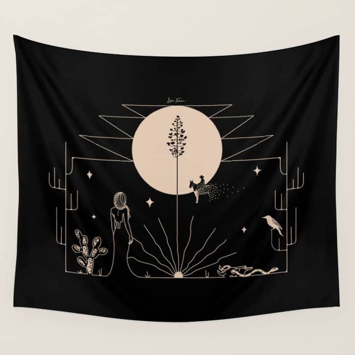 It Was All A Dream - Black & Tan Wall Tapestry