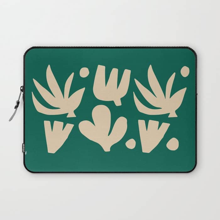 Bottle Green Collage: Paper Cutouts Matisse Edition Laptop Sleeve