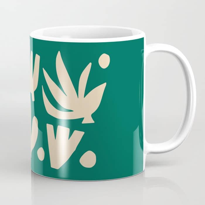Bottle Green Collage: Paper Cutouts Matisse Edition Coffee Mug