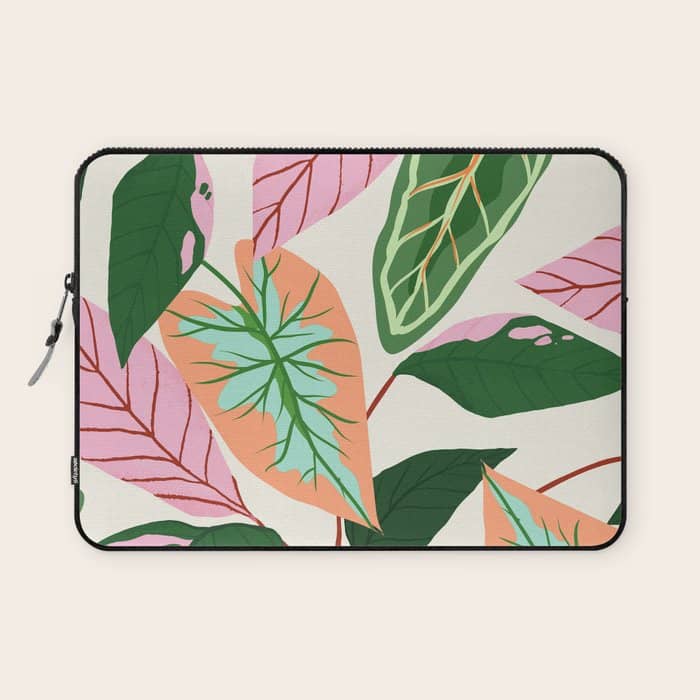 The Inseparable V.01, Nature Botanical Plants, Blush Leaves Modern Boho, Pastel Illustration Garden Laptop Sleeve