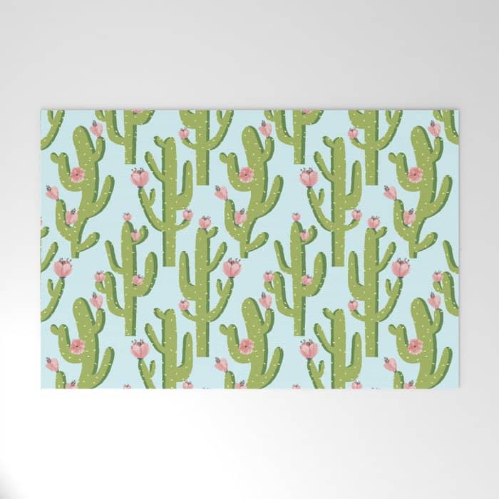 Summer Cactus #Illustration #Cactus Welcome Mat