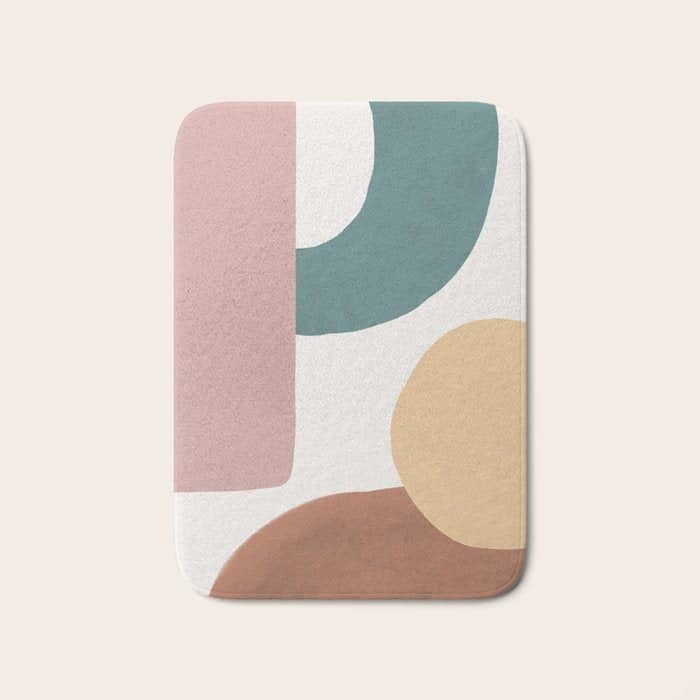 Abstract Earth 1-2 - Painted Shapes Bath Mat