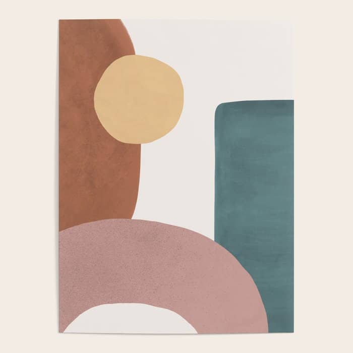 Abstract Earth 1-1 - Painted Shapes Poster