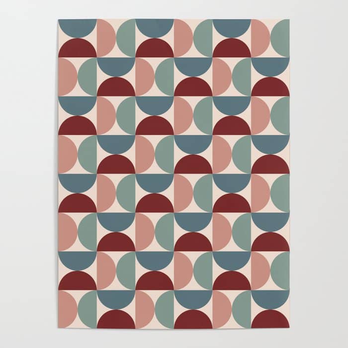 Bauhaus Mid Century Modern Geometric Pattern Xv Poster