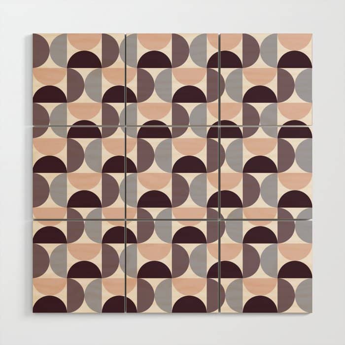 Bauhaus Mid Century Modern Geometric Pattern Xiv Wood Wall Art
