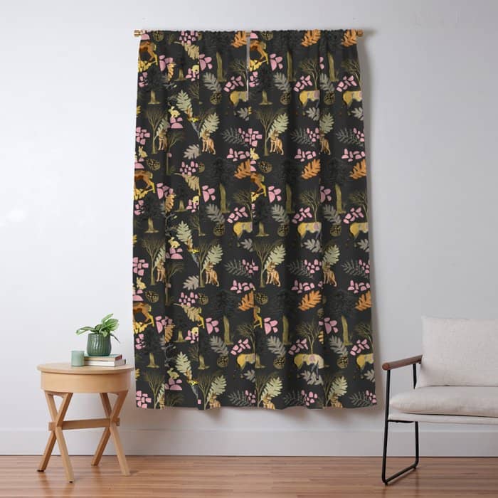 Colorful Forest Animals F Window Curtain