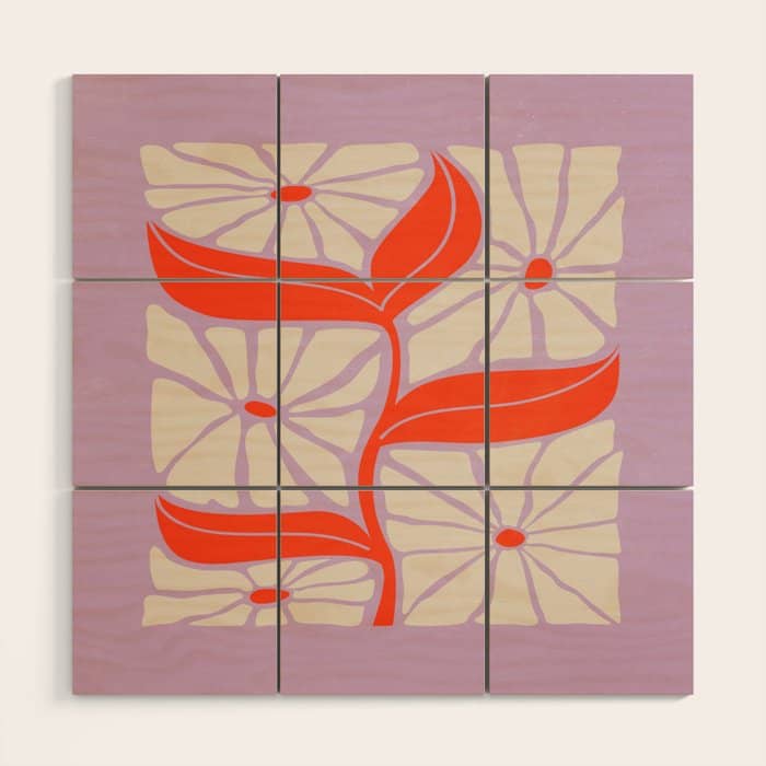 Plum & Flamingo: Les Fleurs | Flower Market Color Series 06 Wood Wall Art