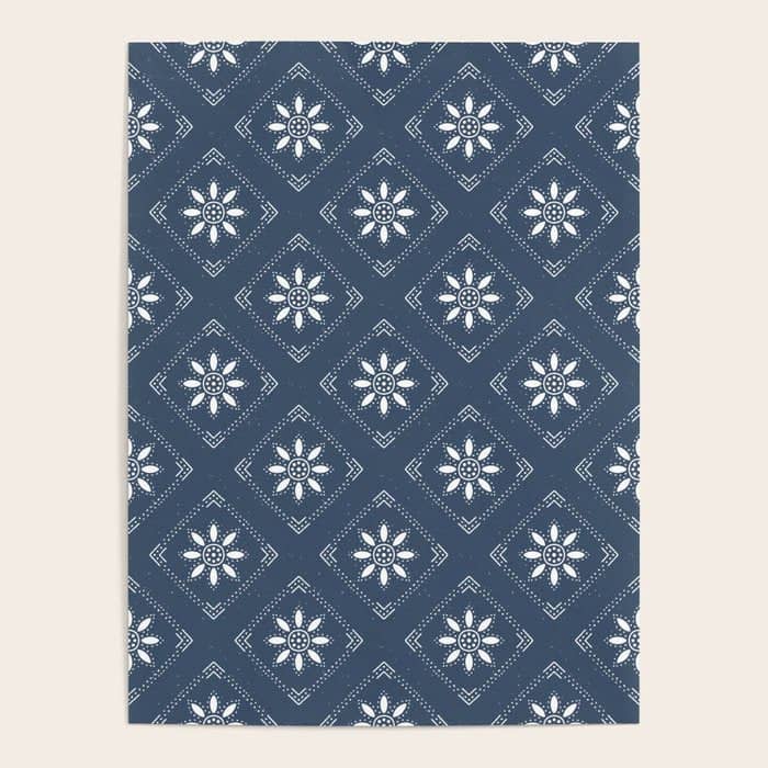 Scandinavian Classic Blue Squares Poster