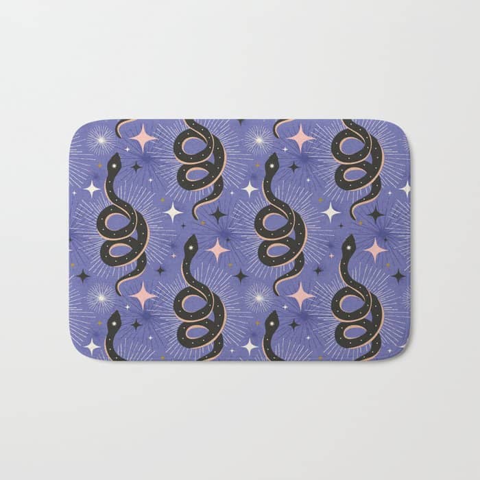 Slither Through The Stars Very Peri Bath Mat
