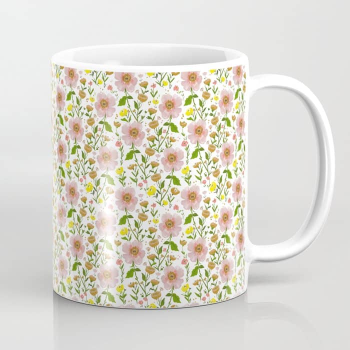 Summer Floral - Pink & Yellow Coffee Mug