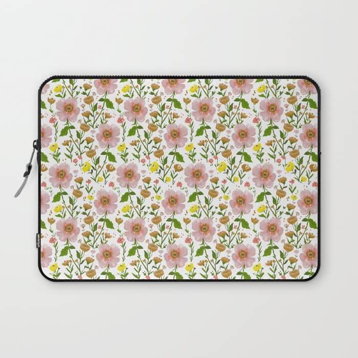 Summer Floral - Pink & Yellow Laptop Sleeve