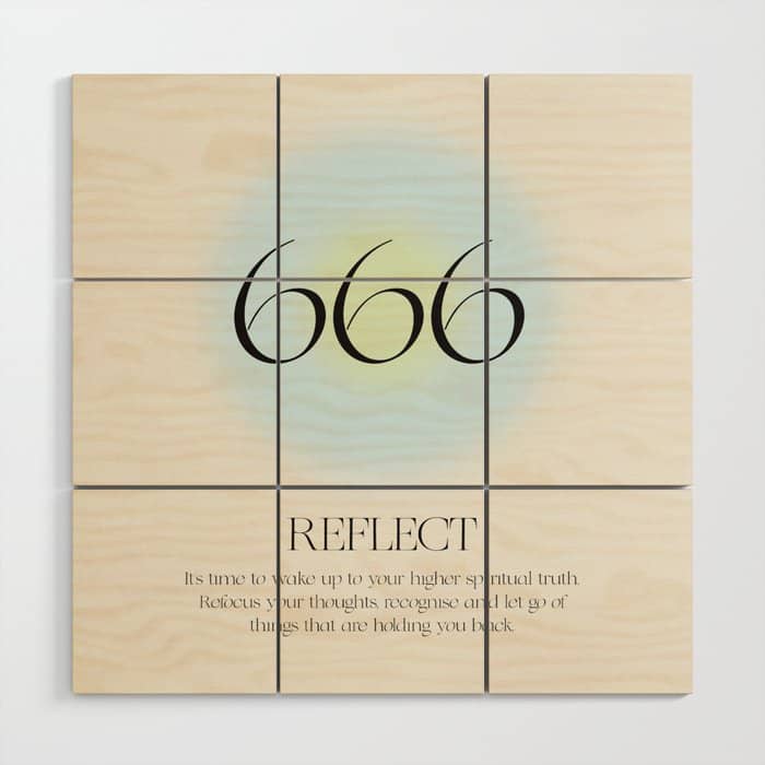 Angel Number 666 | Reflect  Wood Wall Art