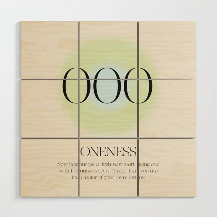 Angel Number 000 | Oneness Wood Wall Art