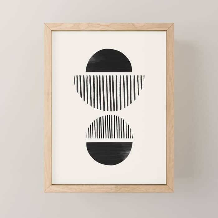 Balancing Stripes No.1 | Black Mini Art Print