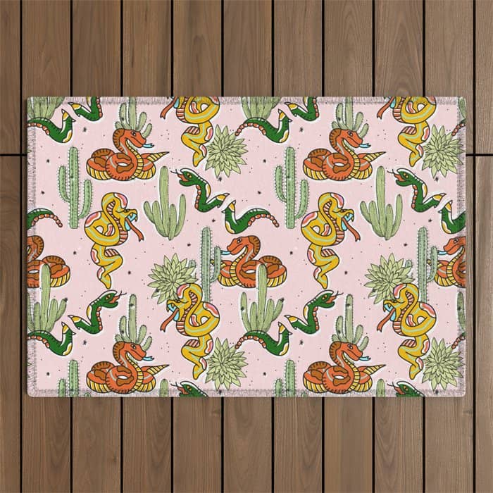 Join Or Die #Illustration #Wildlife #Pattern Outdoor Rug
