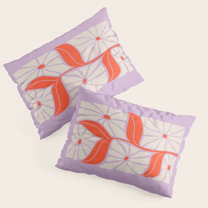 Plum & Flamingo: Les Fleurs | Flower Market Color Series 06 Pillow Sham