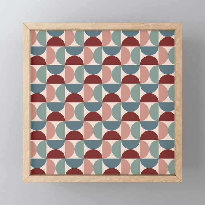 Bauhaus Mid Century Modern Geometric Pattern Xv Mini Art Print