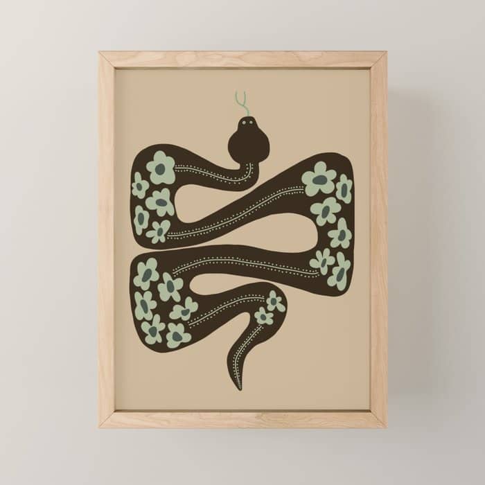 Wild And Free Green Anaconda  Mini Art Print