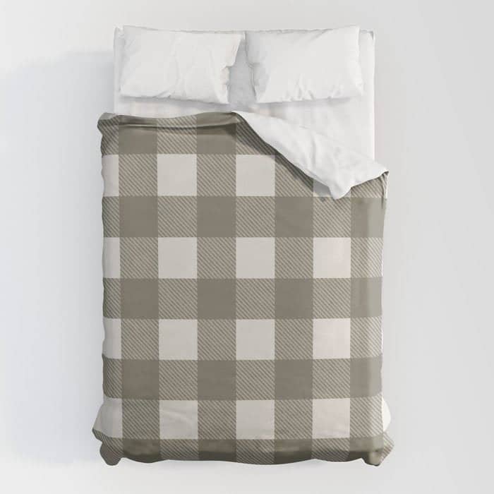 Gingham Cloth / Olive Checks Duvet Cover