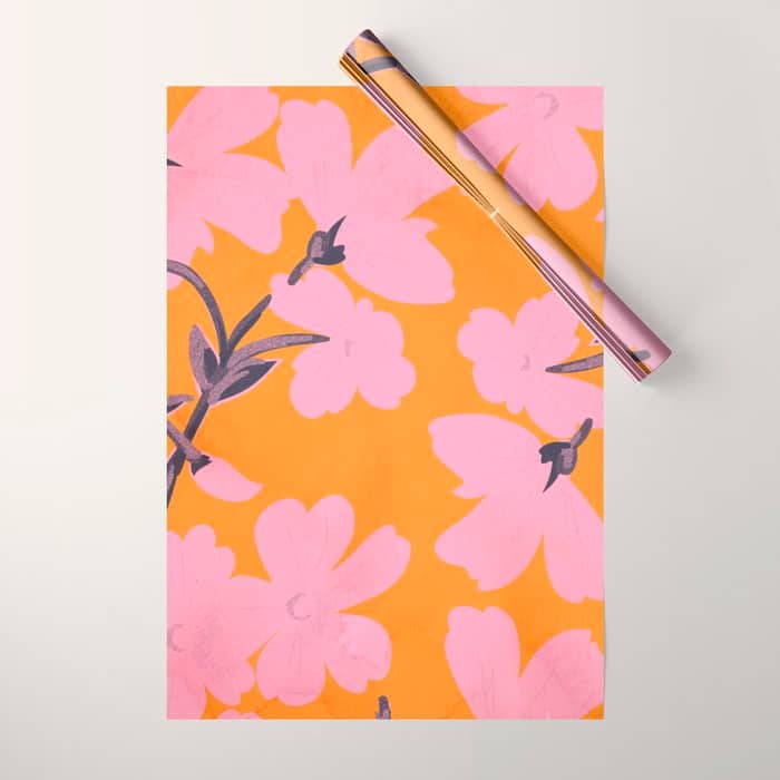 Abstract Minimal Flowers 18 Wrapping Paper
