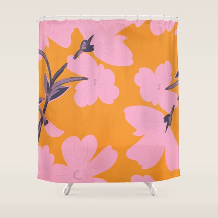 Abstract Minimal Flowers 18 Shower Curtain